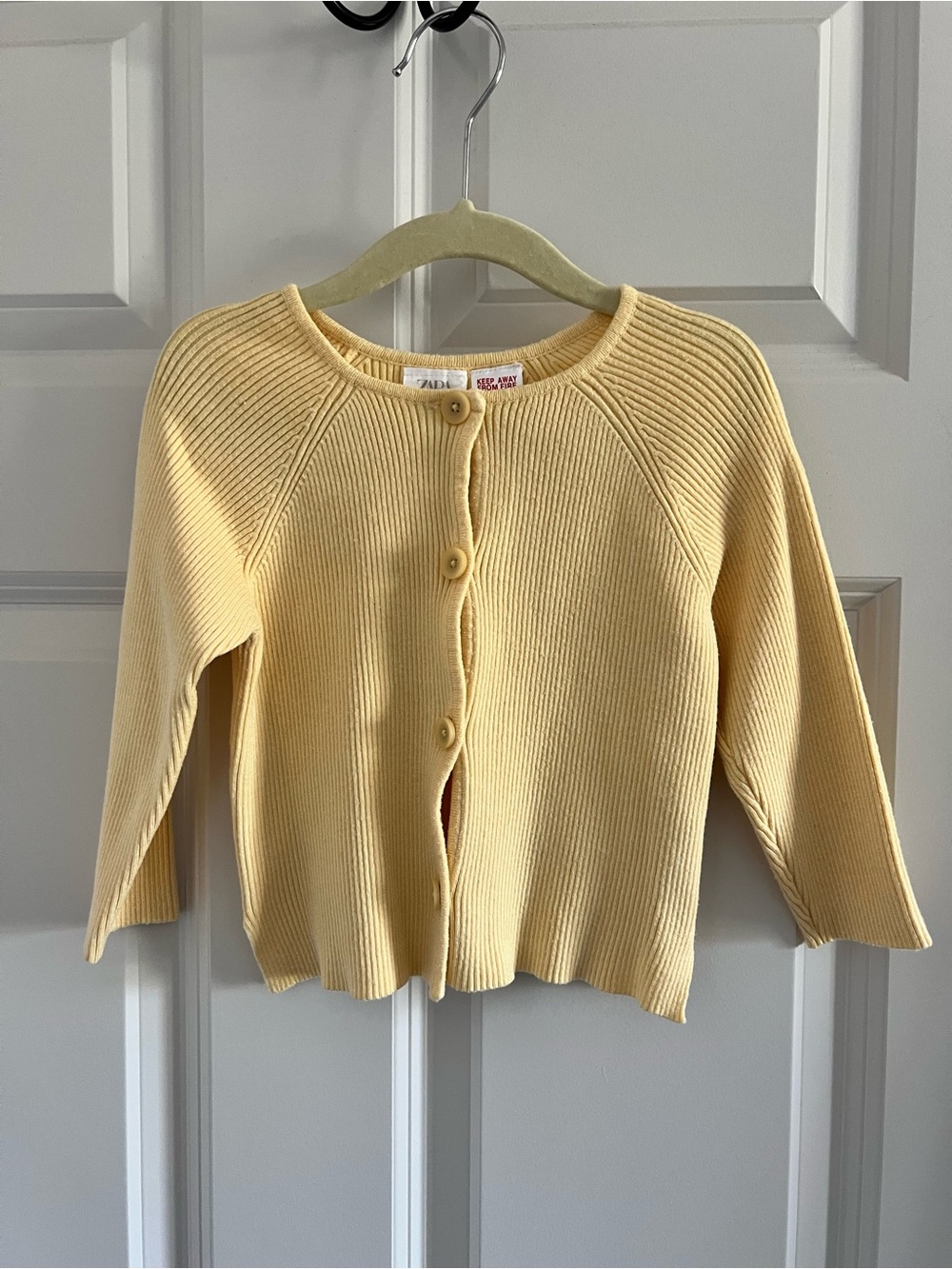 Yellow Ribbed Button-Front toddler Sweater Cardigan